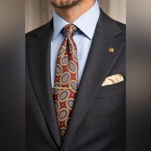 Vintage Polo Ralph Lauren Silk Paisley Tie Red Navy Gold Classic Ivy